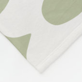 セージ緑のレトロGroovyベビー花パターン フリースブランケット (角)