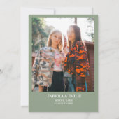 セージ緑のワイルドフラワーガーデンツイン卒業 招待状 (裏面)