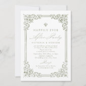 セージ緑のヴィンテージフレームがパーティー後に幸せに 招待状 (正面)