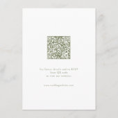 セージ緑のヴィンテージフレームエレガントなウェディング詳細 エンクロージャーカード (裏面)