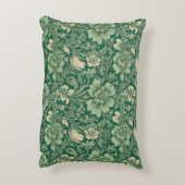 セージ緑のヴィンテージフローラルパターン アクセントクッション (裏面(縦))