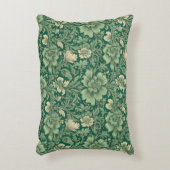 セージ緑のヴィンテージフローラルパターン アクセントクッション (正面(垂直))