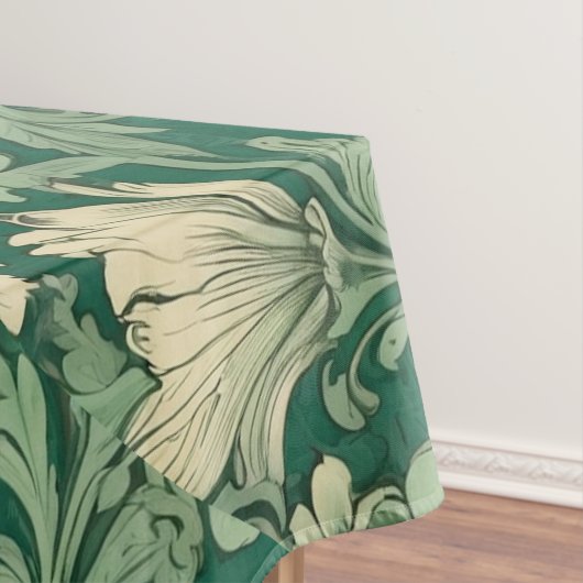 セージ緑のヴィンテージフローラルパターン テーブルクロス (インサイチュ)