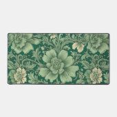 セージ緑のヴィンテージフローラルパターン デスクマット (正面)