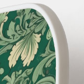 セージ緑のヴィンテージフローラルパターン ピックルボールラケット (左詳細)