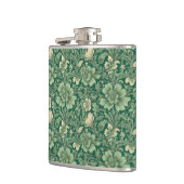セージ緑のヴィンテージフローラルパターン フラスク (左)