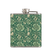 セージ緑のヴィンテージフローラルパターン フラスク (裏面)