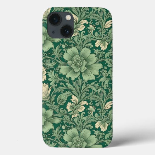 セージ緑のヴィンテージフローラルパターン Case-Mate iPhoneケース (裏面)