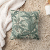 セージ緑のヴィンテージ離れパターン クッション (ブランケット)