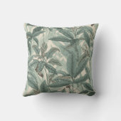 セージ緑のヴィンテージ離れパターン クッション (裏面)