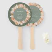 セージ緑の乾燥した植物台本エレガントな結婚式 ハンドファン (正面&裏面)