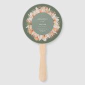 セージ緑の乾燥した植物台本エレガントな結婚式 ハンドファン (正面)