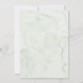 セージ緑の傘4月シャワー赤ちゃんシャワー 招待状 (裏面)