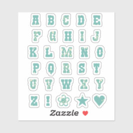 セージ緑の優美なフローラモノグラムアルファベット文字 シール