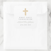 セージ緑の台本の少年ファースト・コミュニオン スクエアシール (バッグ)