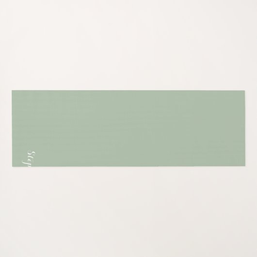 セージ緑の名前モダンモノグラエレガントムボホ ヨガマット (裏面(横))