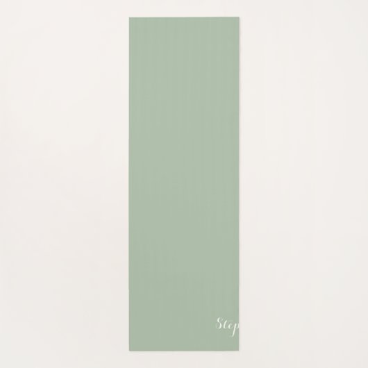 セージ緑の名前モダンモノグラエレガントムボホ ヨガマット (裏面)