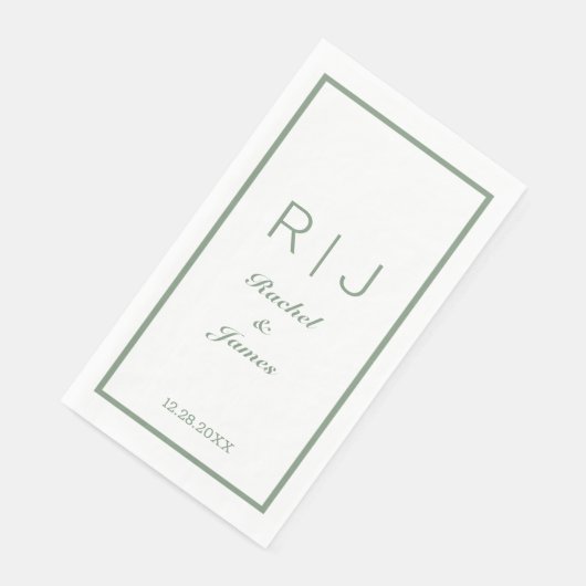 セージ緑の名前モノグラエレガントムミニマル結婚ズ (コーナー)