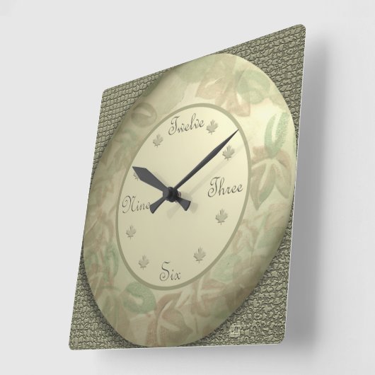 セージ緑の壁時計 スクエア壁時計 (傾斜)