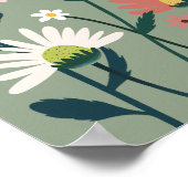 セージ緑の大きなベビーの開花シャワーの看板ポスター ポスター (角)