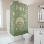 セージ緑の天空シャワーカーテン シャワーカーテン (インサイチュ)