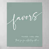 セージ緑の好意サインモダンミニマリストシャワー ポスター (正面)