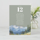 セージ緑の山のテーブル番号座席表 招待状 (スタンド正面)