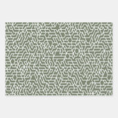 セージ緑の幾何学的パターシンプルン ラッピングペーパーシート (正面3)