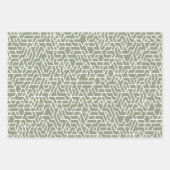 セージ緑の幾何学的パターシンプルン ラッピングペーパーシート (正面2)