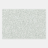 セージ緑の幾何学的パターシンプルン ラッピングペーパーシート (正面)