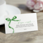 セージ緑の弓おむつラッフル エンクロージャーカード