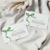 セージ緑の弓おむつラッフル エンクロージャーカード