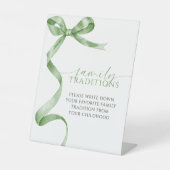 セージ緑の弓お気に入りの家族の伝統ゲーム 台座サイン (正面)