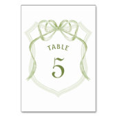 セージ緑の弓のクレストテーブル番号 テーブルナンバー (裏面)