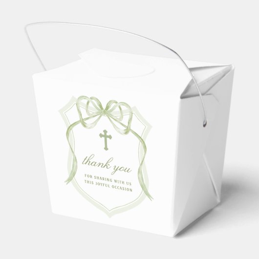 セージ緑の弓クレストバプテスマを取り出す フェイバーボックス (裏面サイド)