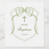 セージ緑の弓クレストバプテスマ ワインラベル (シングルラベル)