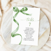 セージ緑の弓テーブル番号座席表 招待状