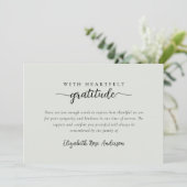 セージ緑の心のこもった感謝の葬儀 サンキューカード (スタンド正面)