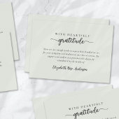 セージ緑の心のこもった感謝の葬儀 サンキューカード