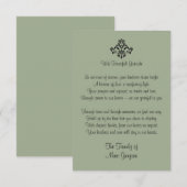 セージ緑の心のこもった感謝ファミリーサンキューベキュー サンキューカード (正面/裏面)