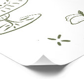 セージ緑の手描お洒落き結婚の ポスター (コーナー)