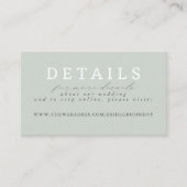 セージ緑の手描き野花結婚の詳細 エンクロージャーカード (正面)