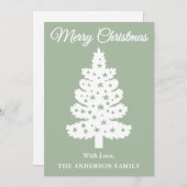 セージ緑の手書きスクリプトクリスマスツリー シーズンカード (正面/裏面)