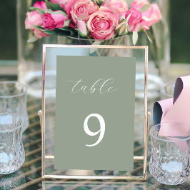 セージ緑の書エレガント道表番号 テーブルナンバー