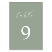 セージ緑の書エレガント道表番号 テーブルナンバー (正面)