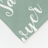 セージ緑の書パーソナライズされた道の名前 フリースブランケット (角)