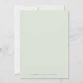 セージ緑の書道の素朴なフローラ結婚の 招待状 (裏面)