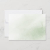 セージ緑の書道素朴なフローラ結婚式RSVP 出欠カード (裏面)