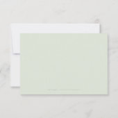 セージ緑の書道素朴なフローラ結婚式RSVP 出欠カード (裏面)