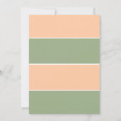 セージ緑の桃の色のブロック結婚式の日付を保存 セーブザデート (裏面)